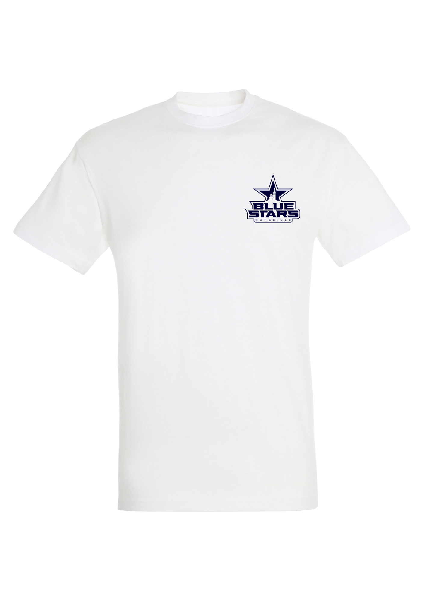 T-shirt Adulte Méditerranée Blanc - REGENT-ADULTE-LOGO-BRODE-BLEU-MARINE